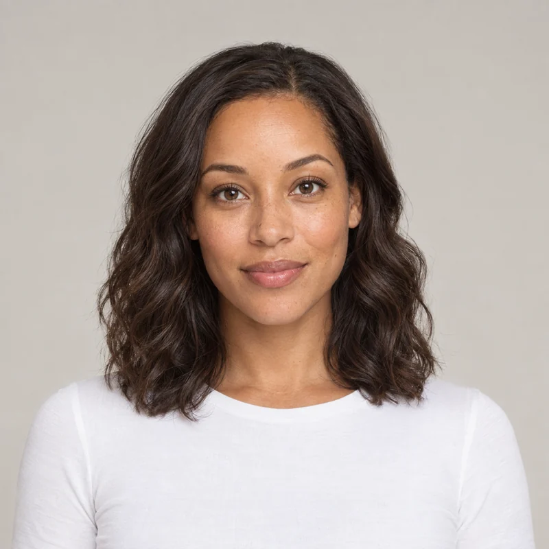 Before: Chin-length bob