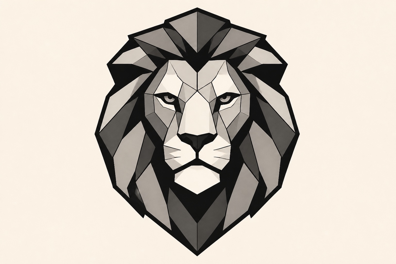 Geometric lion made with an AI image generator for tattoo designs